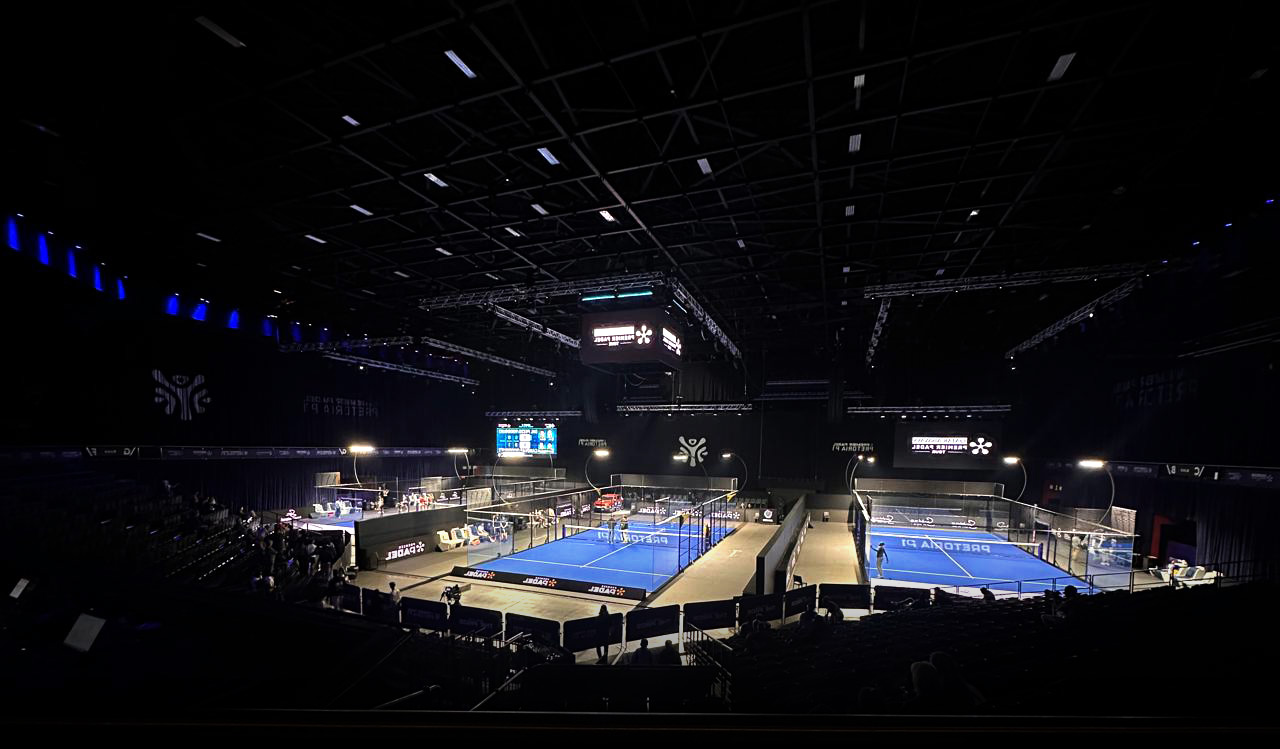 Wide view of the Pretoria P1 courts inside SunBet Arena